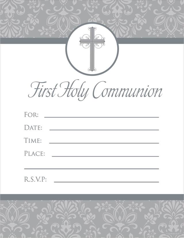 First Communion Invitations, 20-pk Front_Flat