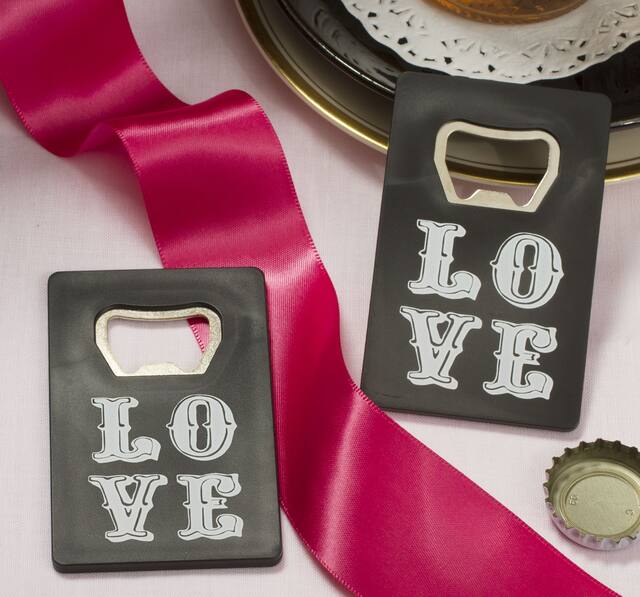 Chalkboard Love Credit Card Bottle Opener, Black Composite_or_Mixed