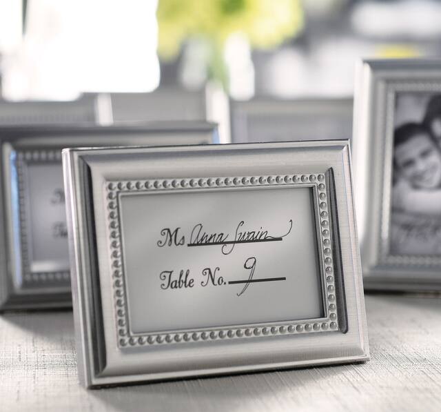 Silver Beaded Photo Frame Place Card Holder Composite_or_Mixed