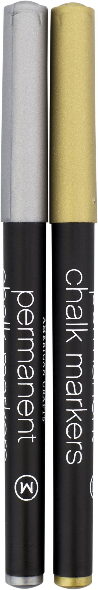 Permanent Gold & Silver Chalk Markers, 2-pc Front_Flat