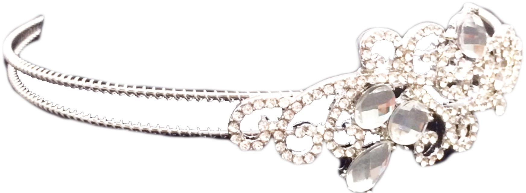 Serre-tête double avec pierre précieuse Front_Flat