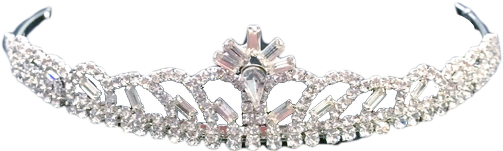 Diadème de mariage en pierres du Rhin Front_Elevated