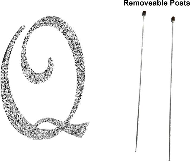 Q Cake Topper, Bling Front_Flat
