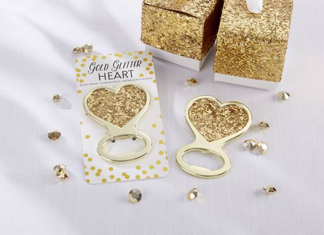 Gold Glitter Heart Bottle Opener Composite_or_Mixed