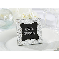 Chalkboard Silver Glitter Photo Frame Place Card Holder Front_Angled_Right