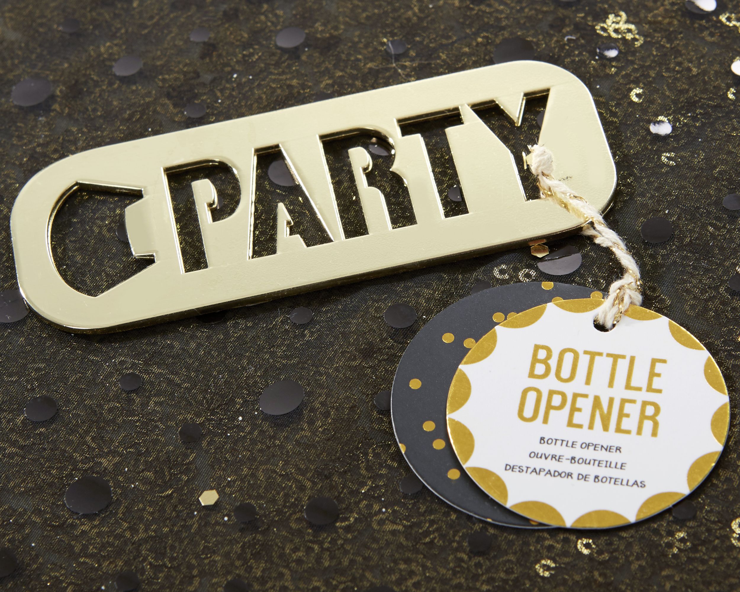 Gold Party Bottle Opener Overhead_Plunge