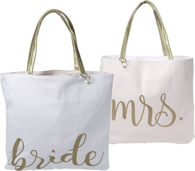 Reversible Bride  Mrs Tote Bag Front_Elevated