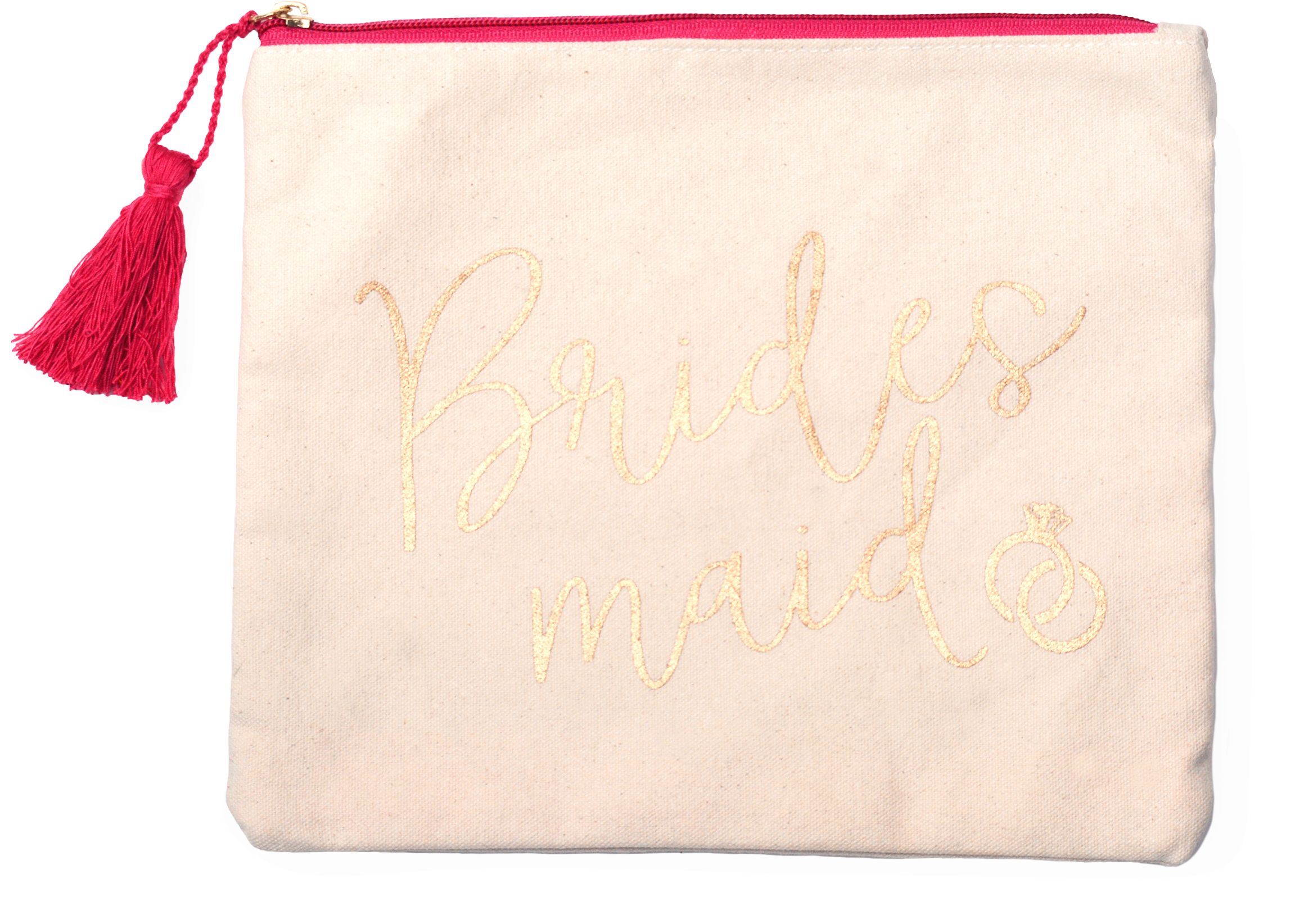 Sac à maquillage en toile Bridesmaid doré métallisé Front_Flat