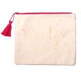 Metallic Gold Canvas Bridesmaid Makeup Bag Front_Flat