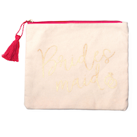 Metallic Gold Canvas Bridesmaid Makeup Bag Front_Flat