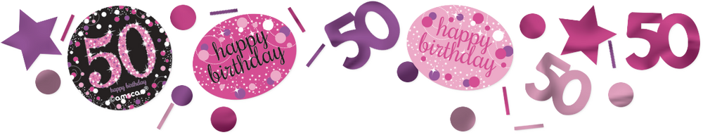 Pink Sparkling Celebration 50th Birthday Confetti Party City