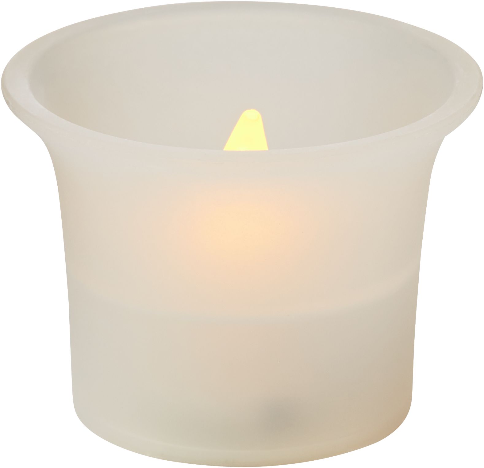 Flared Votive Flameless LED Candles, White, 2.25-in, 6-pk, for Wedding/Birthday Party Front_Elevated
