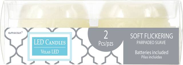 Ivory Filigree Flameless LED Candles, 2-pk Front_Elevated