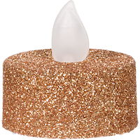 Glitter Tealight Flameless LED Candles, Rose Gold, 1.5-in, 10-pk, for Wedding/Birthday Party Front_Elevated