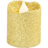 Glitter Votive Flameless LED Candles, Assorted Colours, 1.5-in, 6-pk, for Wedding/Birthday Party Front_Elevated