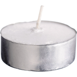 Unscented Tealight Wax Candles, White, 1.5-in, 100-pk, for Wedding/Birthday Party Front_Elevated