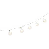 Mini Globe LED Light Up String Lights Hanging Decoration, White, 5-ft, 10 Lights, for Wedding/Birthday/Summer Party Front_Angled_Right