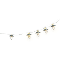 Cage Lantern LED Light Up String Lights Hanging Decoration, Silver, 5-ft, 10 Lights, for Wedding/Birthday/Summer Party Front_Angled_Right