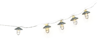 Cage Lantern LED Light Up String Lights Hanging Decoration, Silver, 5-ft, 10 Lights, for Wedding/Birthday/Summer Party