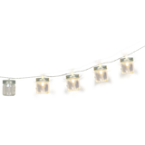 Mason Jar LED Light Up String Lights Hanging Decoration, Silver, 5-ft, 10 Lights, for Wedding/Birthday/Summer Party Front_Angled_Right