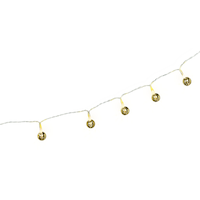 Mini Globe LED Light Up String Lights Hanging Decoration, Gold, 5-ft, 10 Lights, for Wedding/Birthday/Summer Party Front_Angled_Right