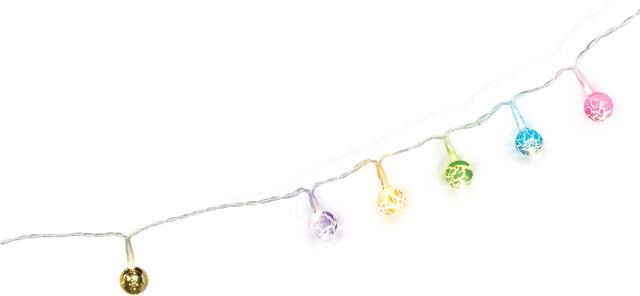 Mini Crackle Globe LED Light Up Strings Light Hanging Decoration, Multi