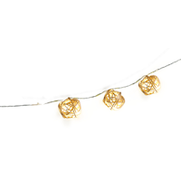 Rattan LED Light Up String Lights Hanging Decoration, Brown, 5-ft, 10 Lights, for Wedding/Birthday/Summer Party Front_Angled_Right