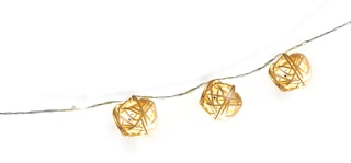 Rattan LED Light Up String Lights Hanging Decoration, Brown, 5-ft, 10 Lights, for Wedding/Birthday/Summer Party