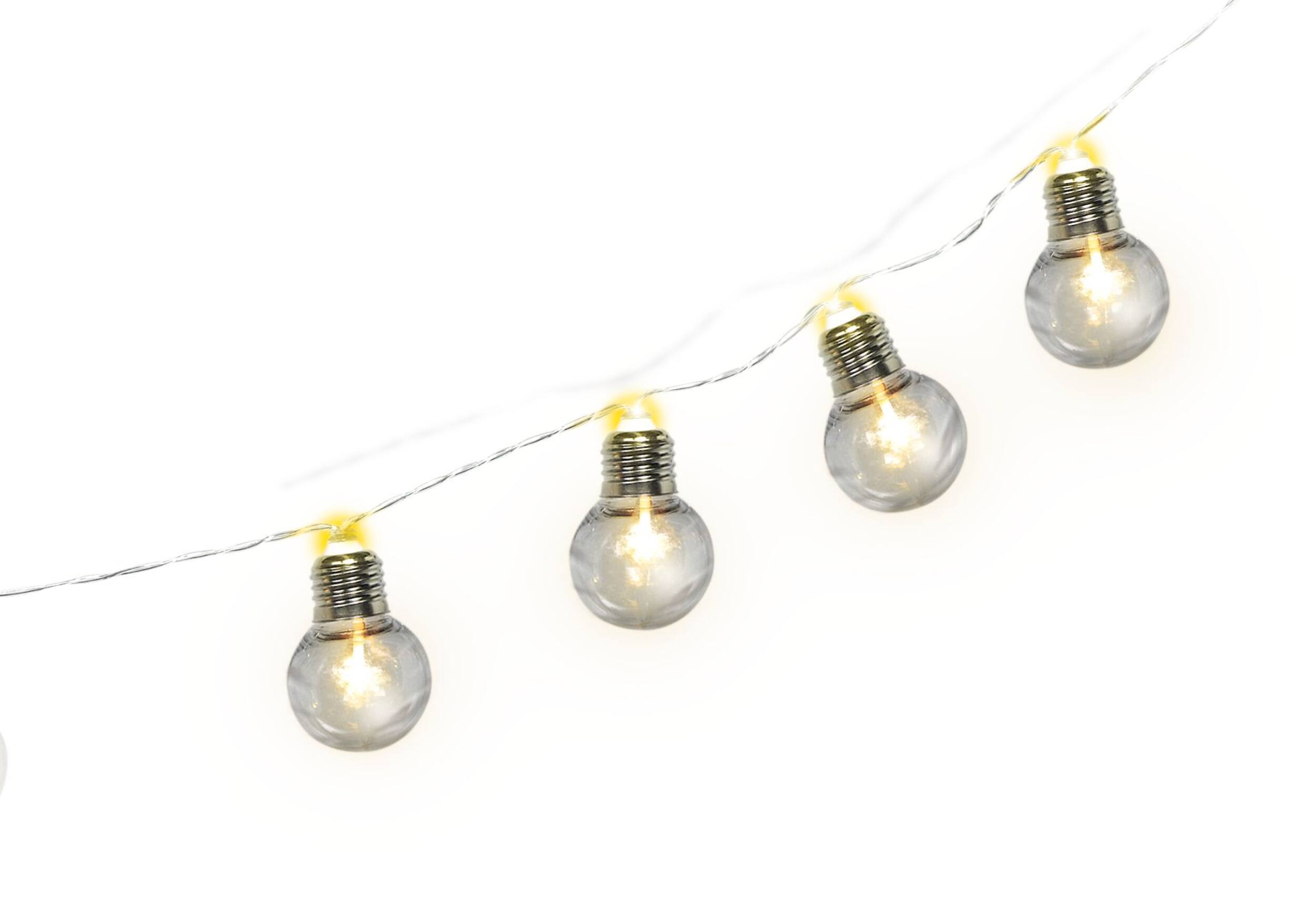 Bulb  LED Light Up Strings Light Hanging Decoration, Clear, 5-ft, 10 Lights, for Wedding/Birthday/Summer Party Front_Angled_Right
