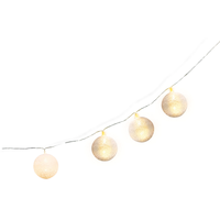 Woven Ball LED Light Up String Lights Hanging Decoration, White, 5-ft, 10 Lights, for Wedding/Birthday/Summer Party Front_Angled_Right