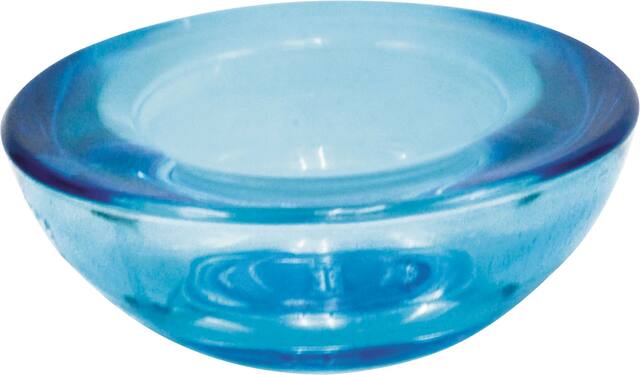 Blue Round Tealight Holder, 3-in Front_Elevated