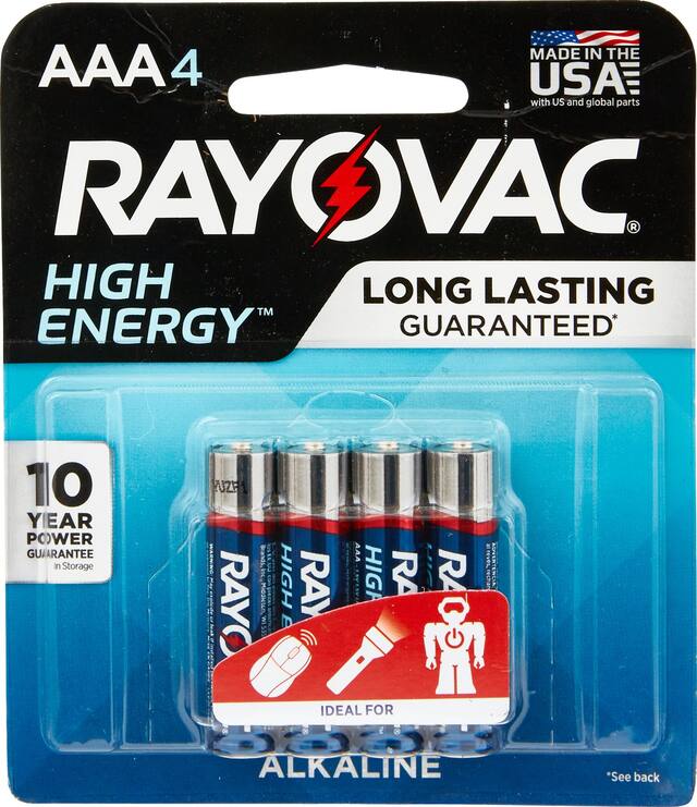 Rayovac High Energy Alkaline AAA Batteries, 4-pk Front_Flat