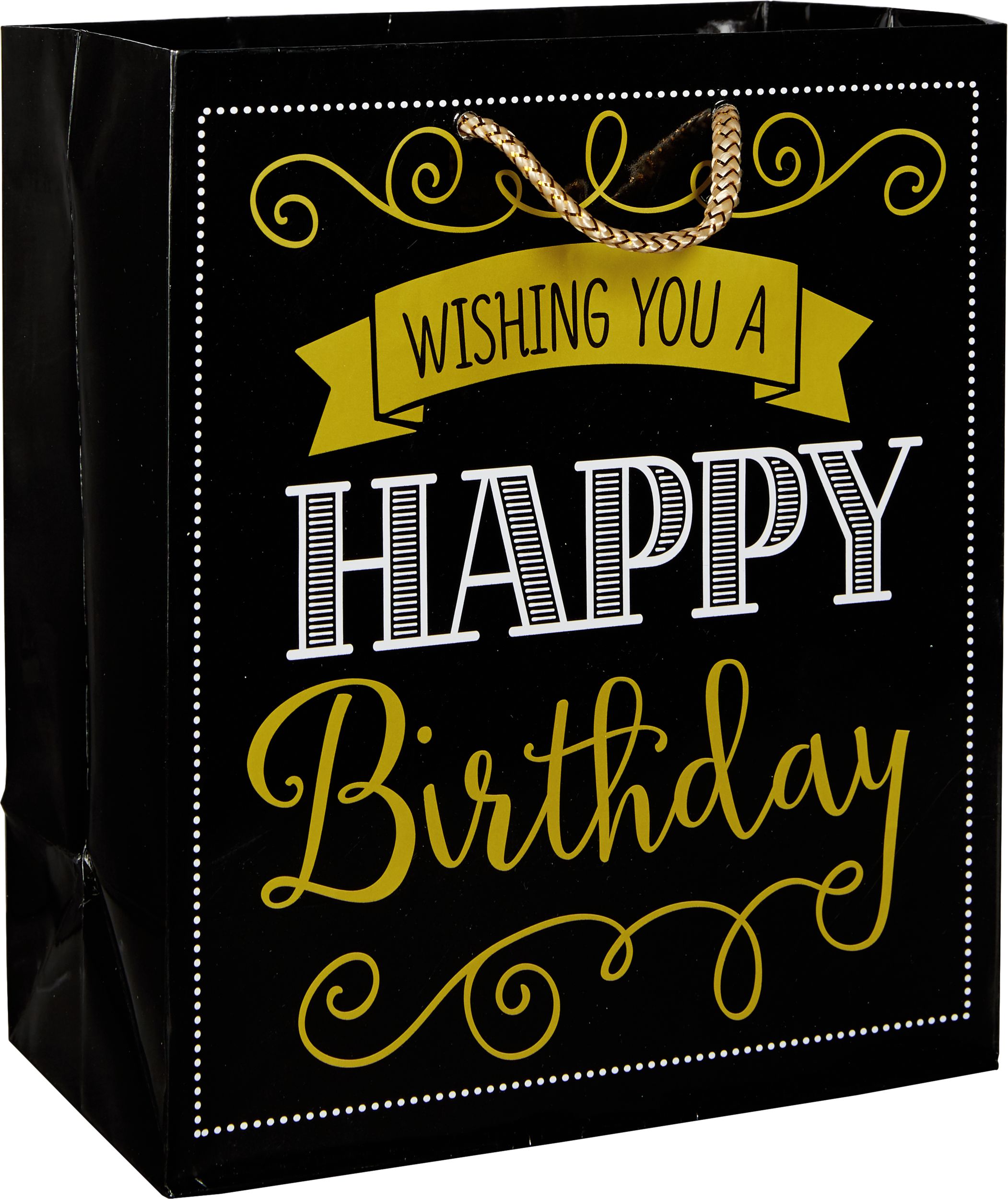 Elegant Wishing You A Happy Birthday Gift Bag Front_Angled_Right