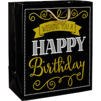 Elegant Wishing You A Happy Birthday Gift Bag Front_Angled_Right