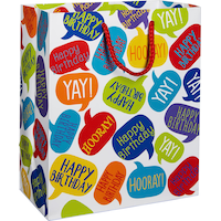 Speech Bubble Happy Birthday Gift Bag Front_Angled_Right