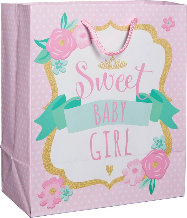 Sweet Baby Girl Gift Bag Front_Angled_Right
