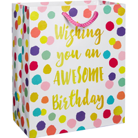Colourful Dots Birthday Gift Bag Front_Angled_Right