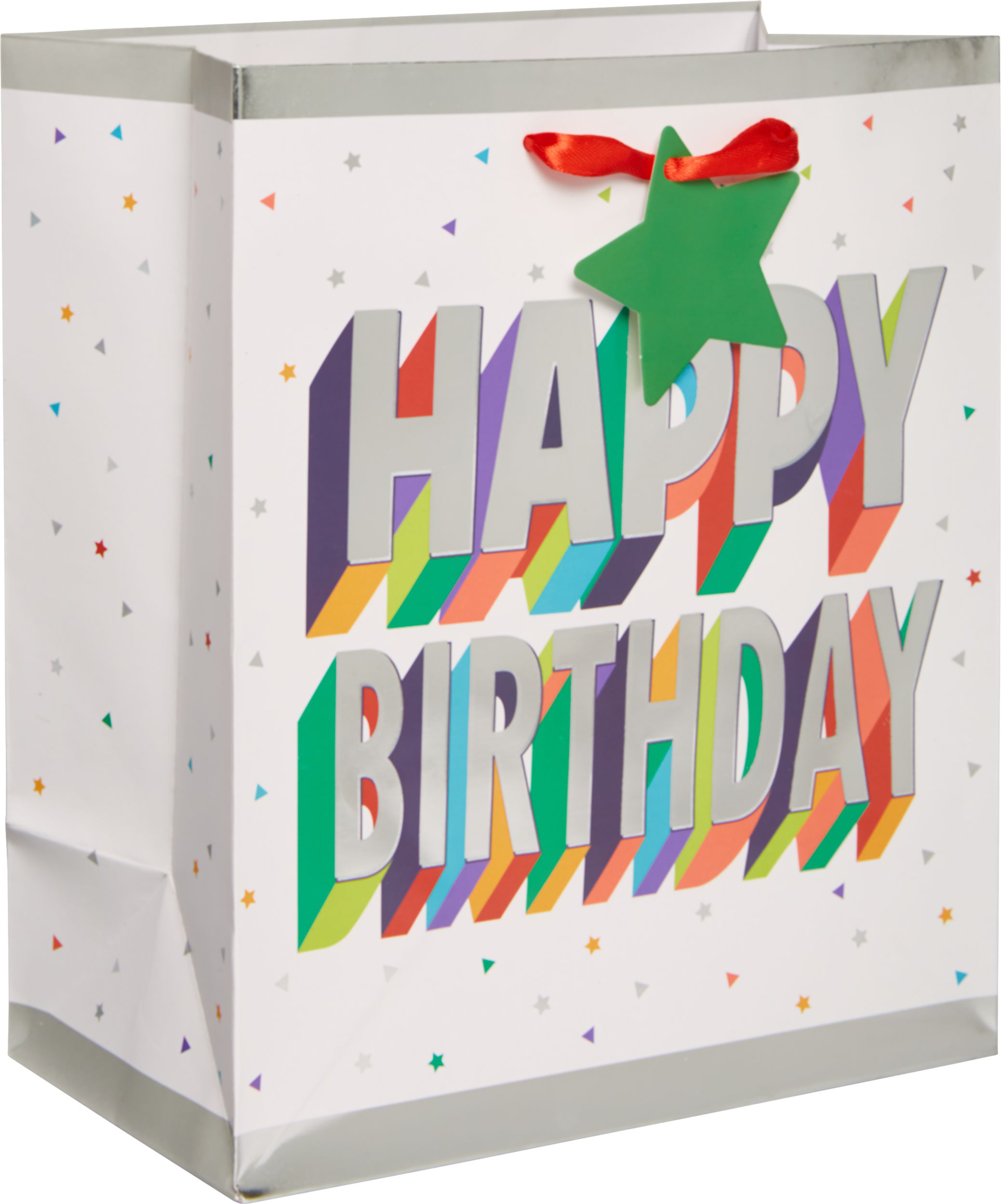 Small Paper Here's to Your Birthday Gift Bag Front_Angled_Right