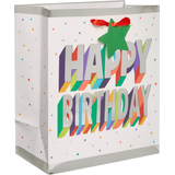 Petit sac-cadeau d'anniversaire en papier Here's to Your Birthday Gift Front_Angled_Right