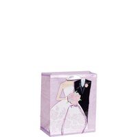 3D Bride & Groom Lavender Gift Bag Front_Angled_Right