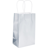 Paper Gift Bag, Silver, 8-in, for Birthday/Wedding/Anniversary Front_Angled_Right