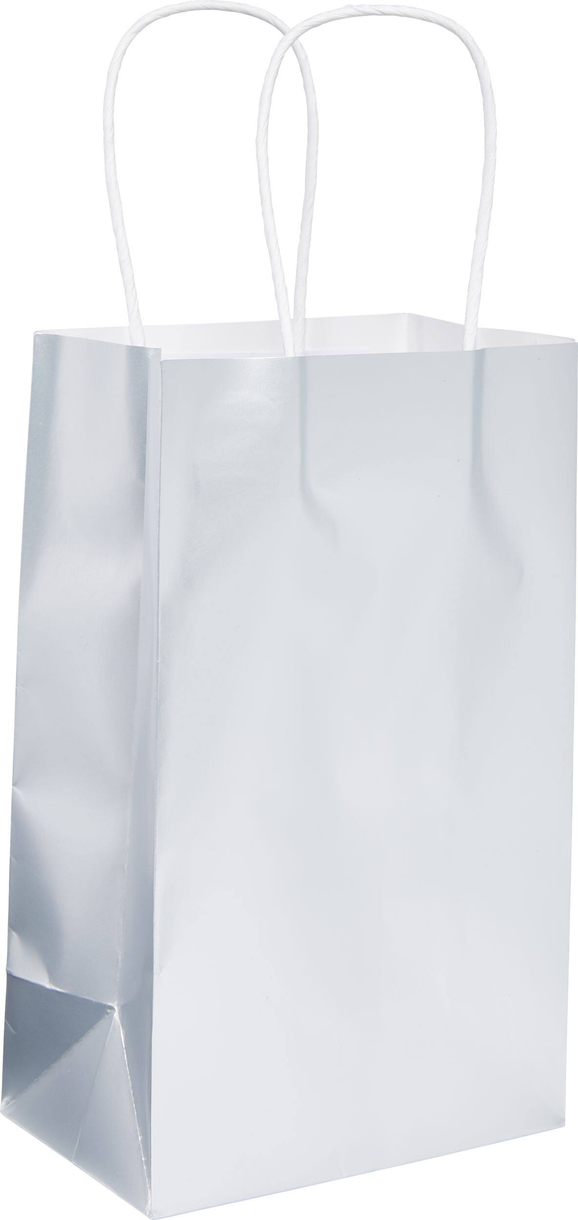 Très petit sac-cadeau en papier argenté Front_Angled_Right