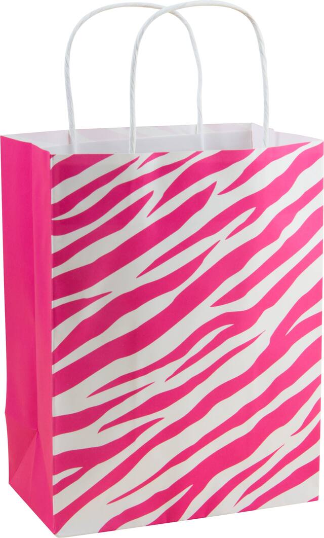 Pink Zebra Gift Bag Front_Angled_Right