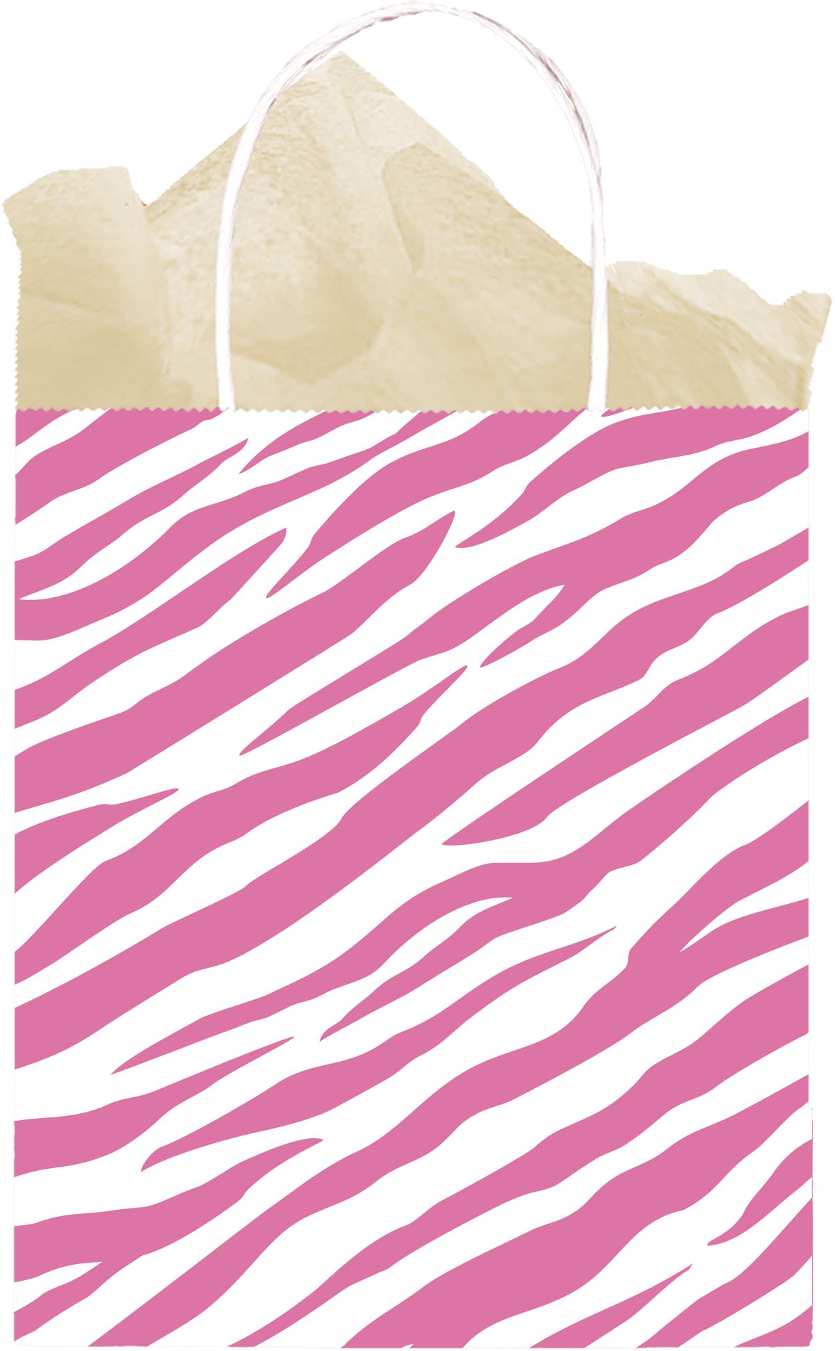 Pink Zebra Gift Bag Front_Flat