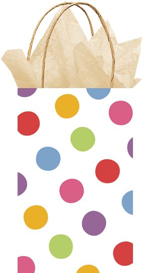 Colourful Polka Dot Gift Bag Front_Flat