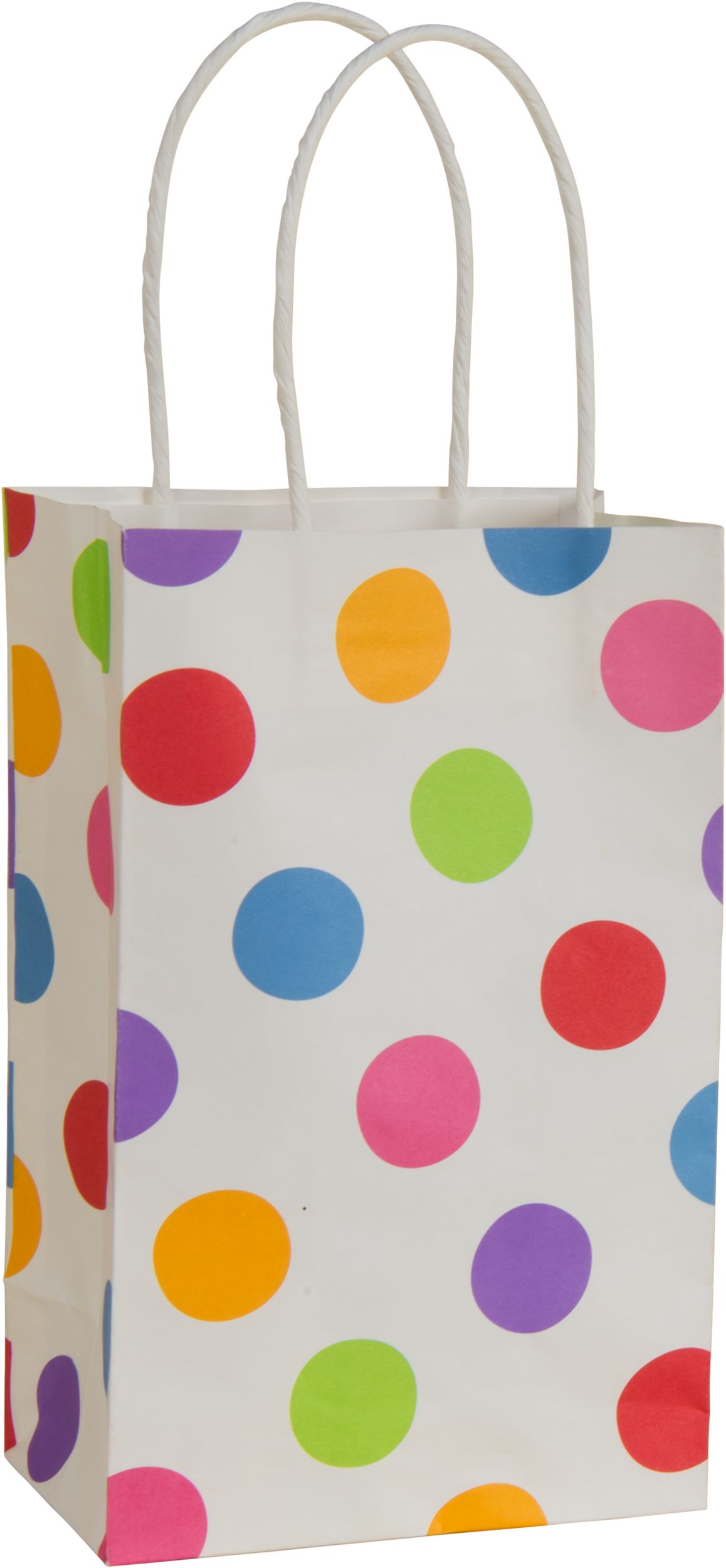 Colourful Polka Dot Gift Bag Front_Angled_Right