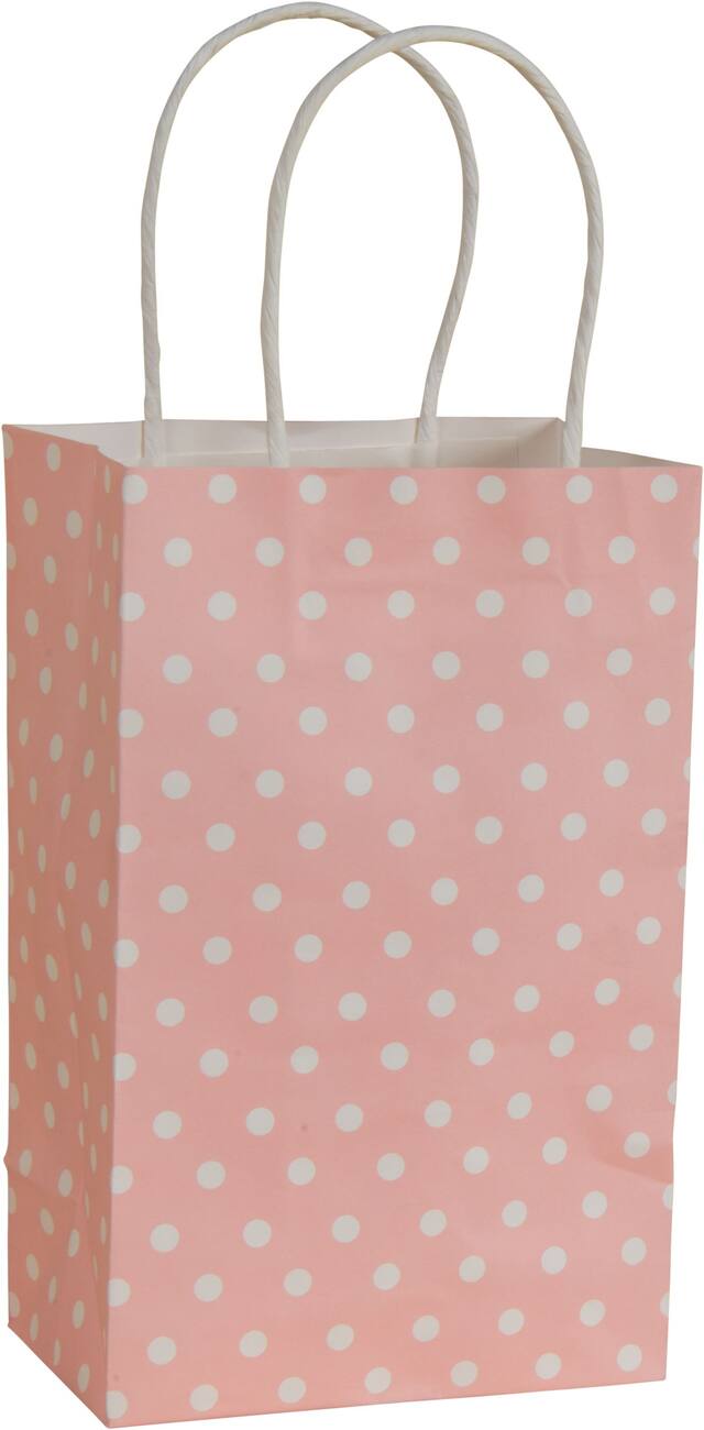 Light Pink Dot Mini Gift Bag Front_Angled_Right
