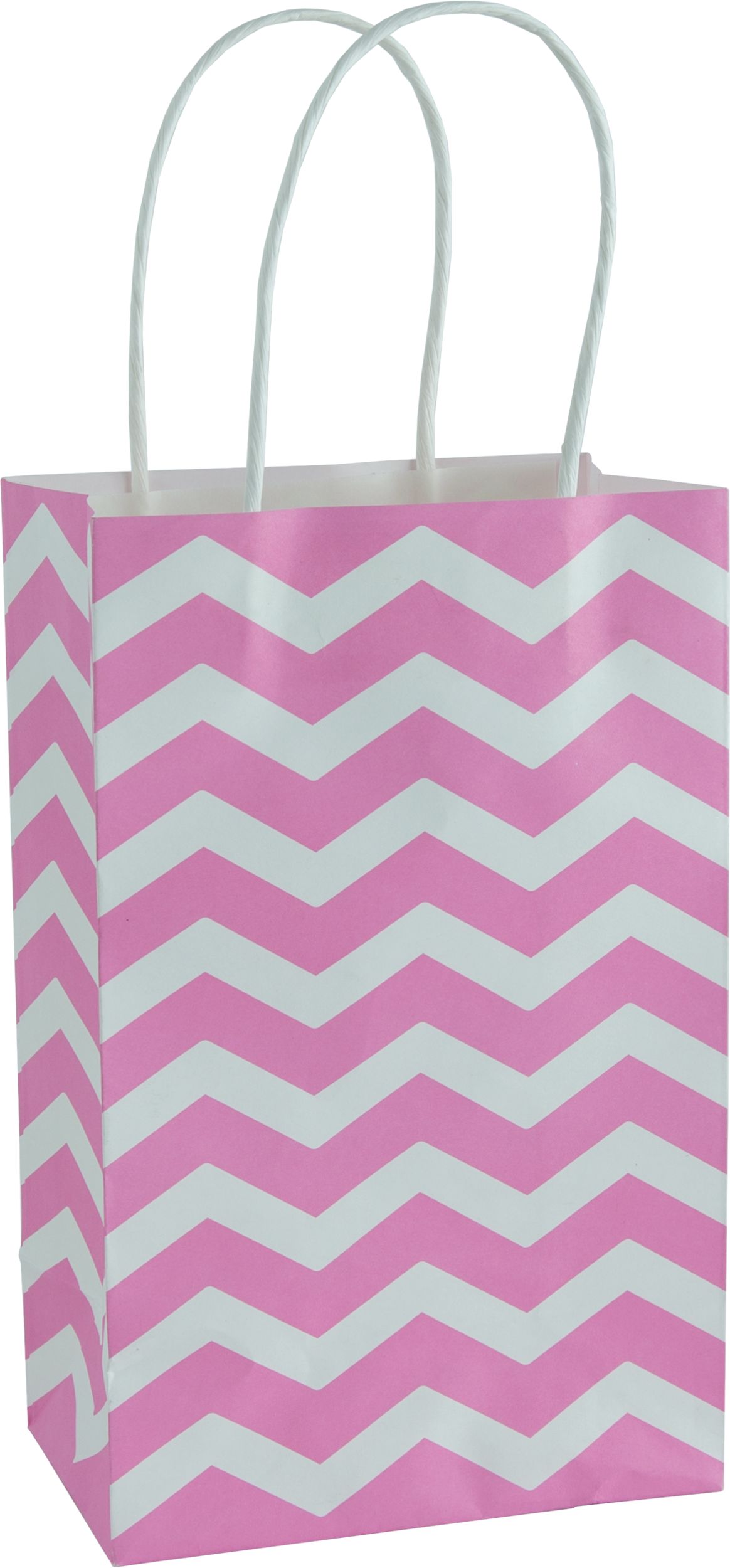 Sac-cadeau à motif de chevrons en papier kraft, moyen Front_Angled_Right