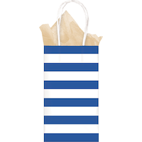 Royal Blue Strip Kraft Bag Front_Flat