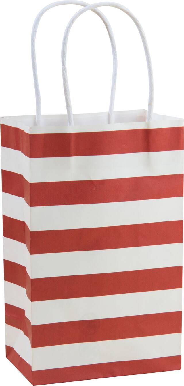 Apple Red Stripe Mini Gift Bag Front_Angled_Right